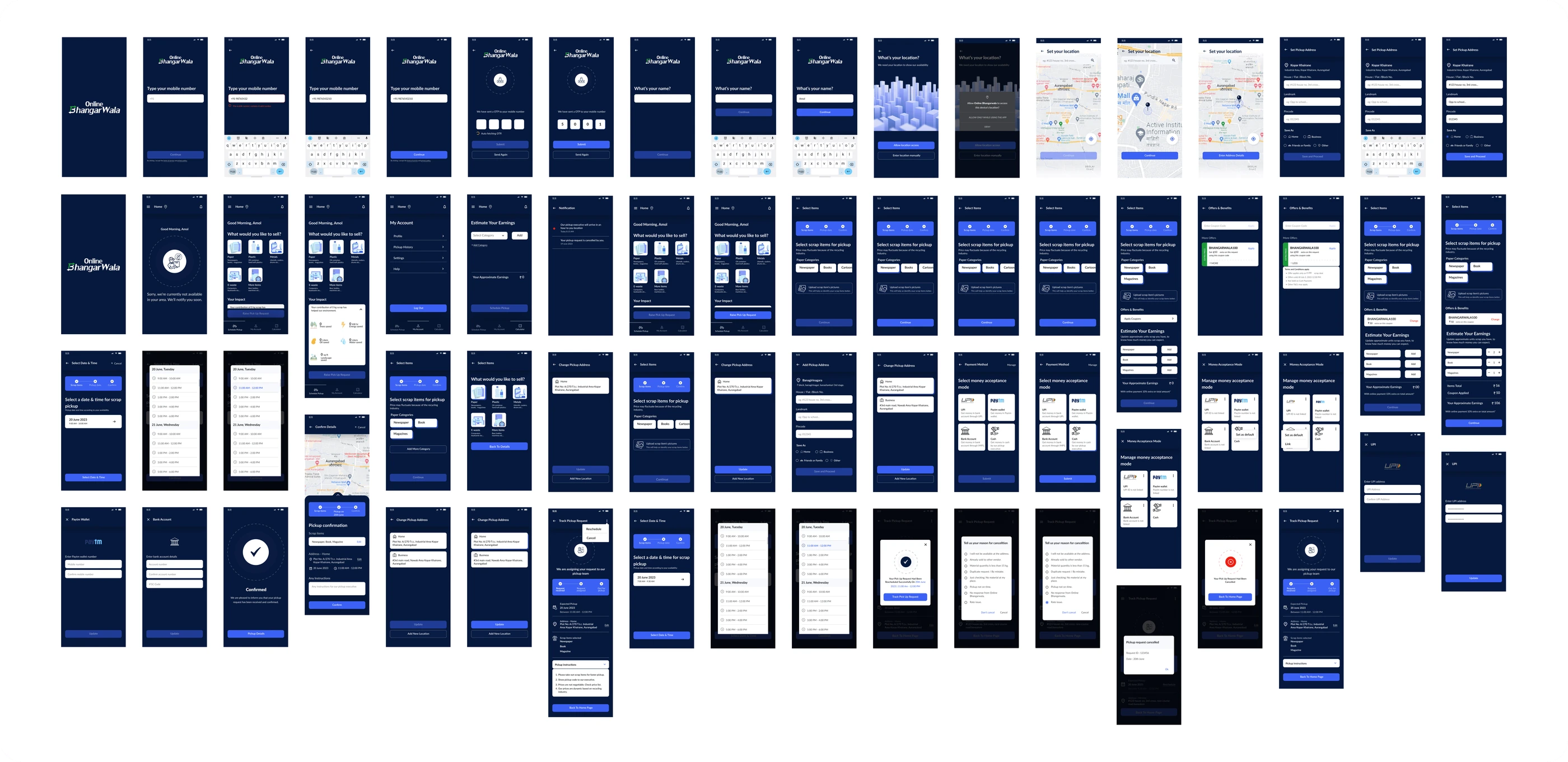 Customer app - complete end-to-end screen coverage