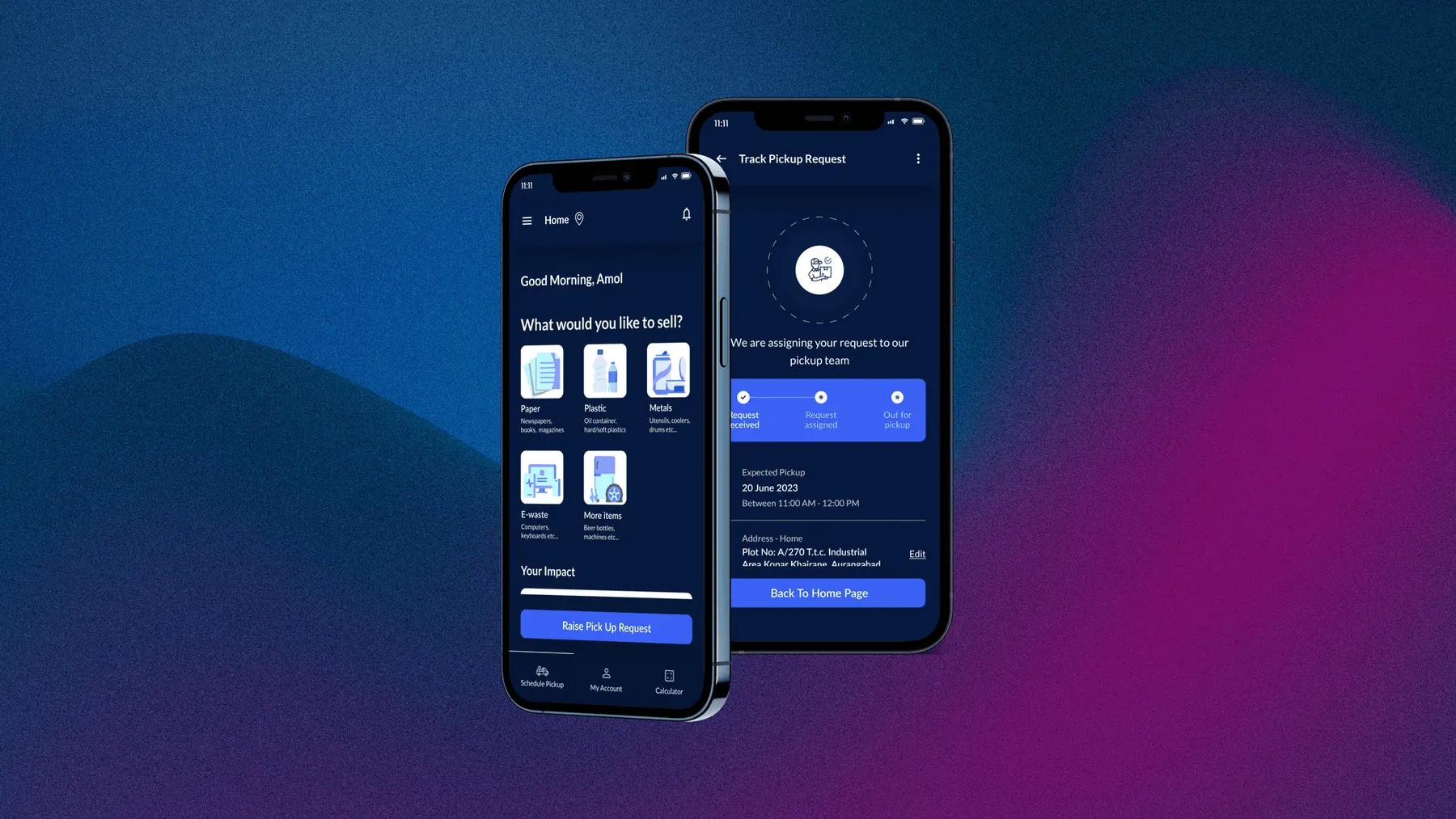 Online Bhangarwala mobile app mockups
